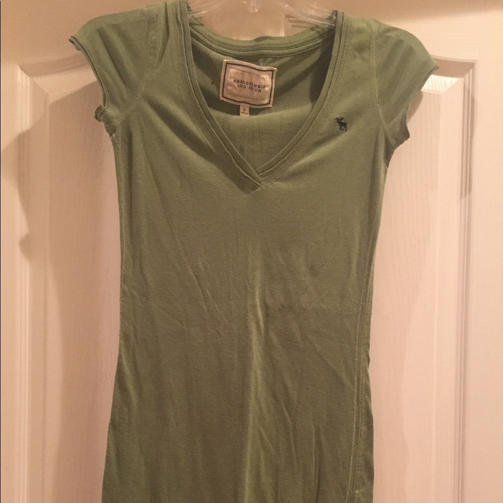 Green V-Neck Top